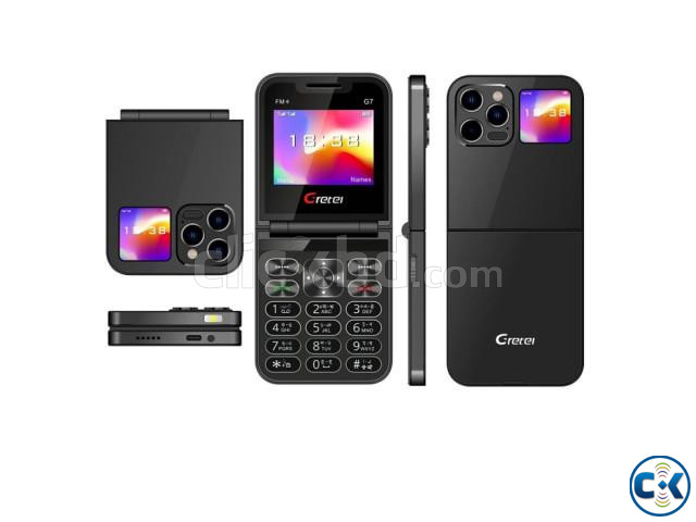 Gretel G7 Fold Phone Dual Display With Case Black large image 0