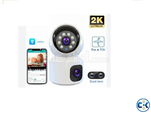 V380 Pro Dual Lans Wifi Camera 1080p Rotatable 360 large image 3