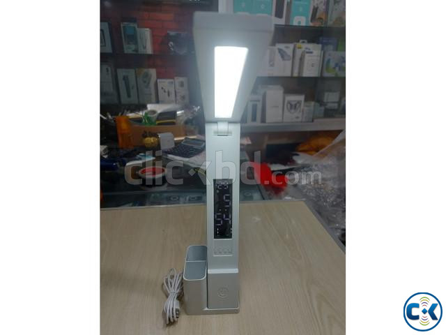 Foldable Clock Desk Lamp Touch Light With Pen Holder large image 1