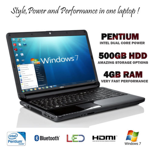 Fujitsu AH530 15.6 Pentium Dual Core Win7 Laptop large image 0