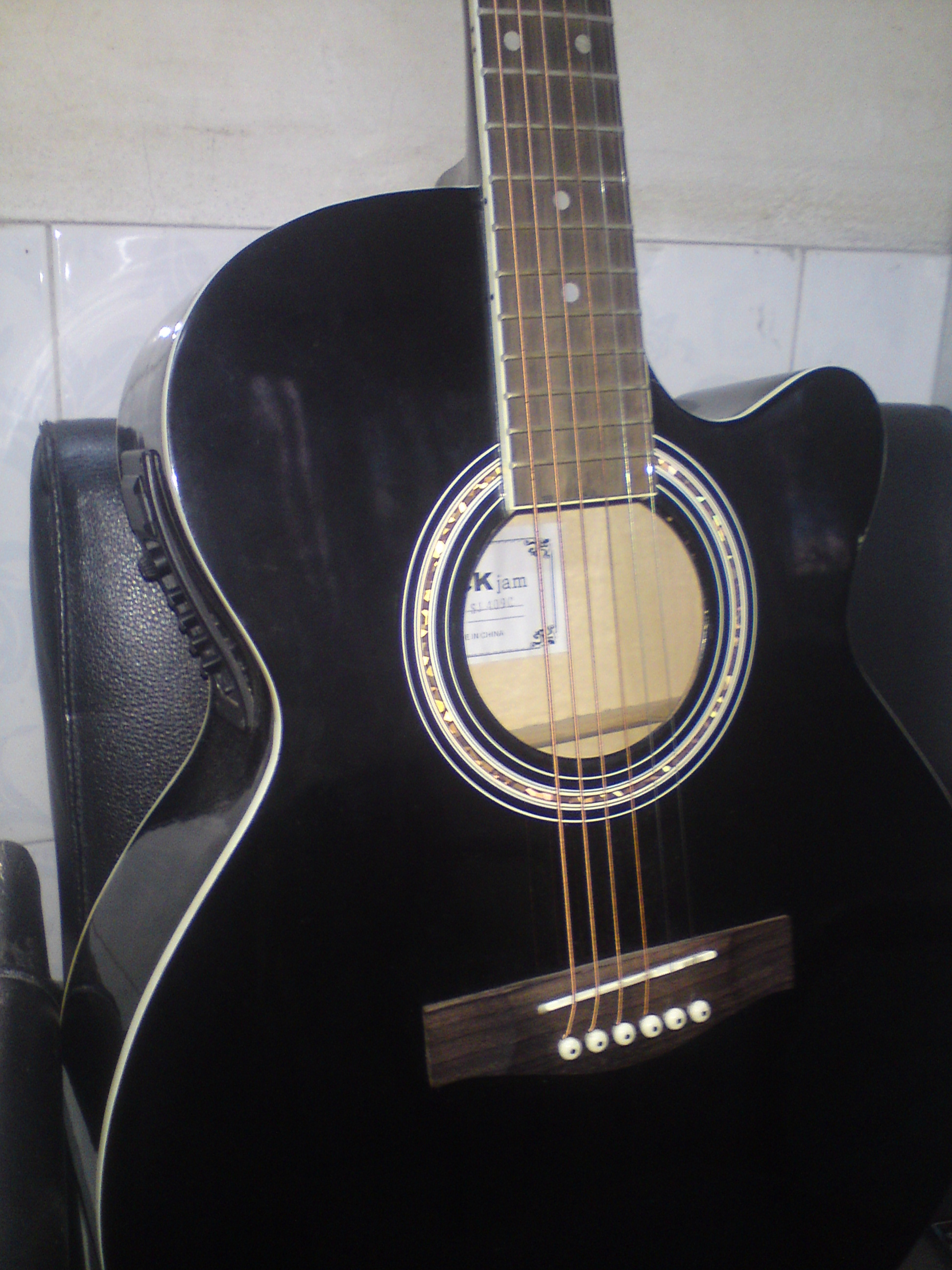 Acoustic Guitar semi with equilizer guitar bag large image 1