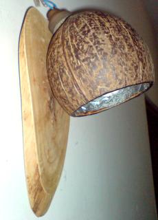 Coconut-Wooden Wall Lamp large image 0