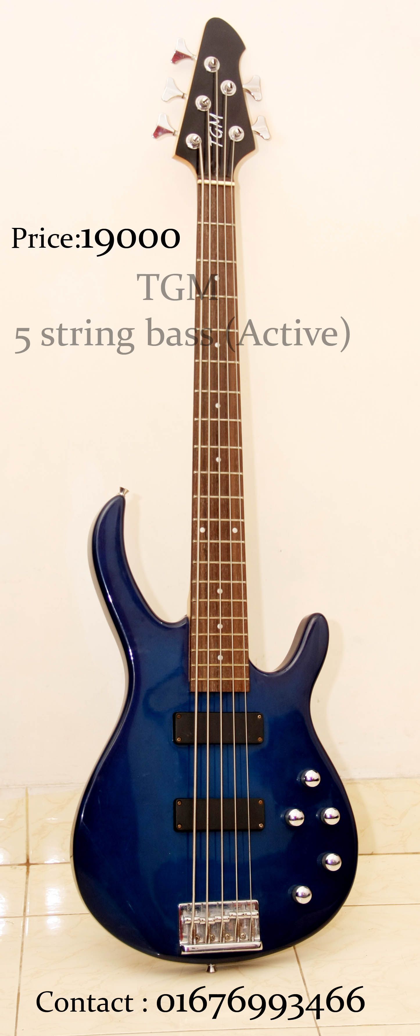 TGM 5 string active bass guitar 3 months used large image 0