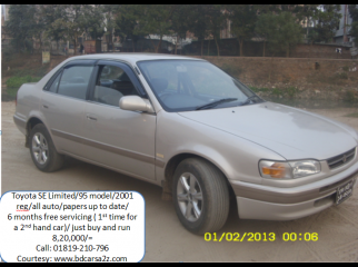 Toyota SE Saloon 95 2001 reg super condition 6 months SA